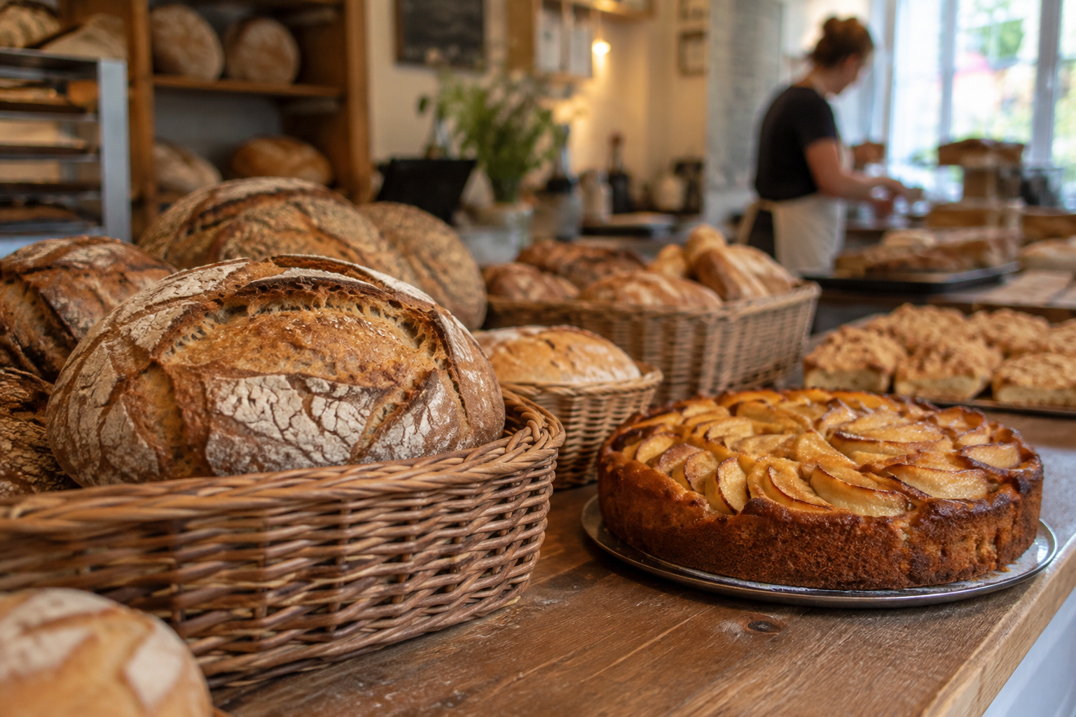Brot, Apfelkuchen und ein guter Start in den Tag